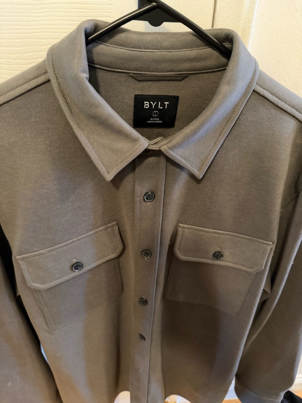 BYLT Coastal Overshirt Dark Forest with Chest Pockets - Size Large - Picture 4 of 6